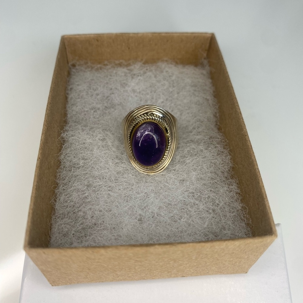 Sterling Silver Ring with Amethyst Stone Size 7